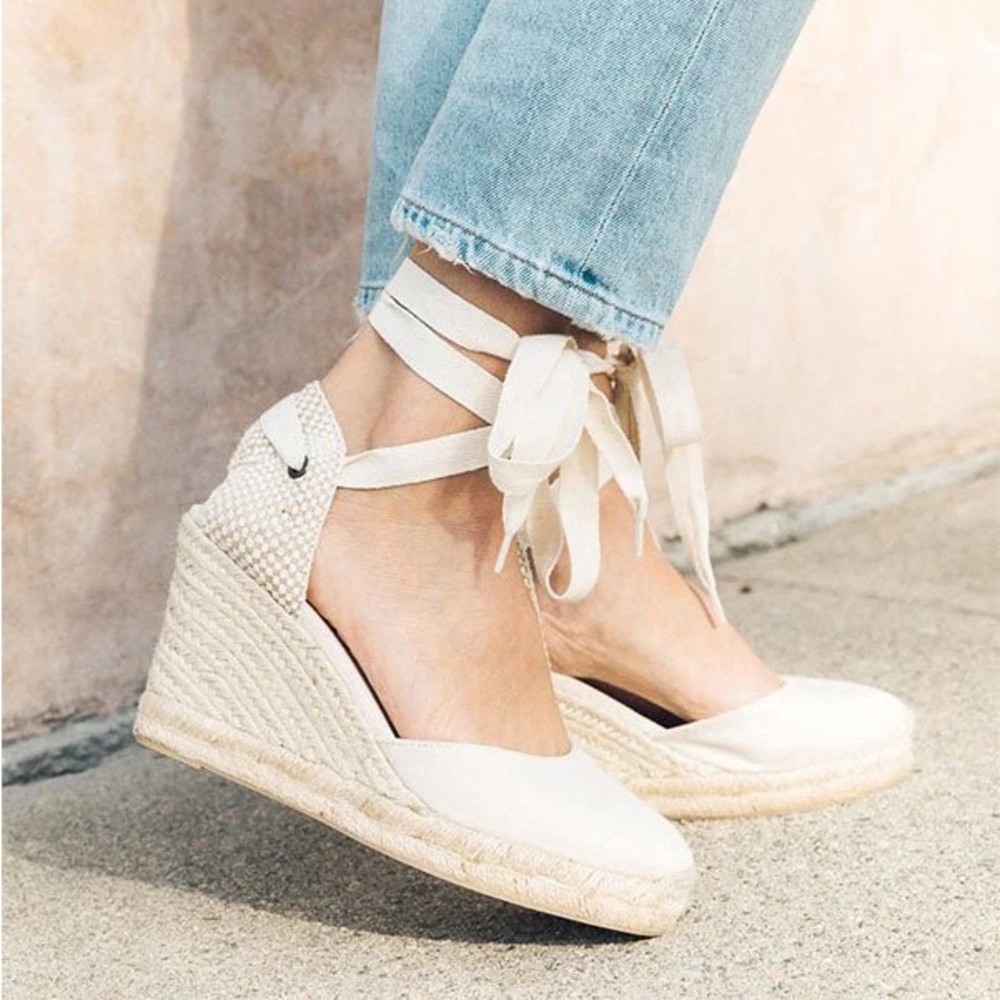 Soludos Marseilles Wedge Espadrilles in Ivory
